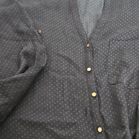 Zara Women's Casual Button-Down Shirt Long Sleeves Shirt Navy Blue Small - Picture 15 of 16